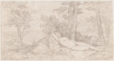 Titian etching from 1682 Sleeping Venus